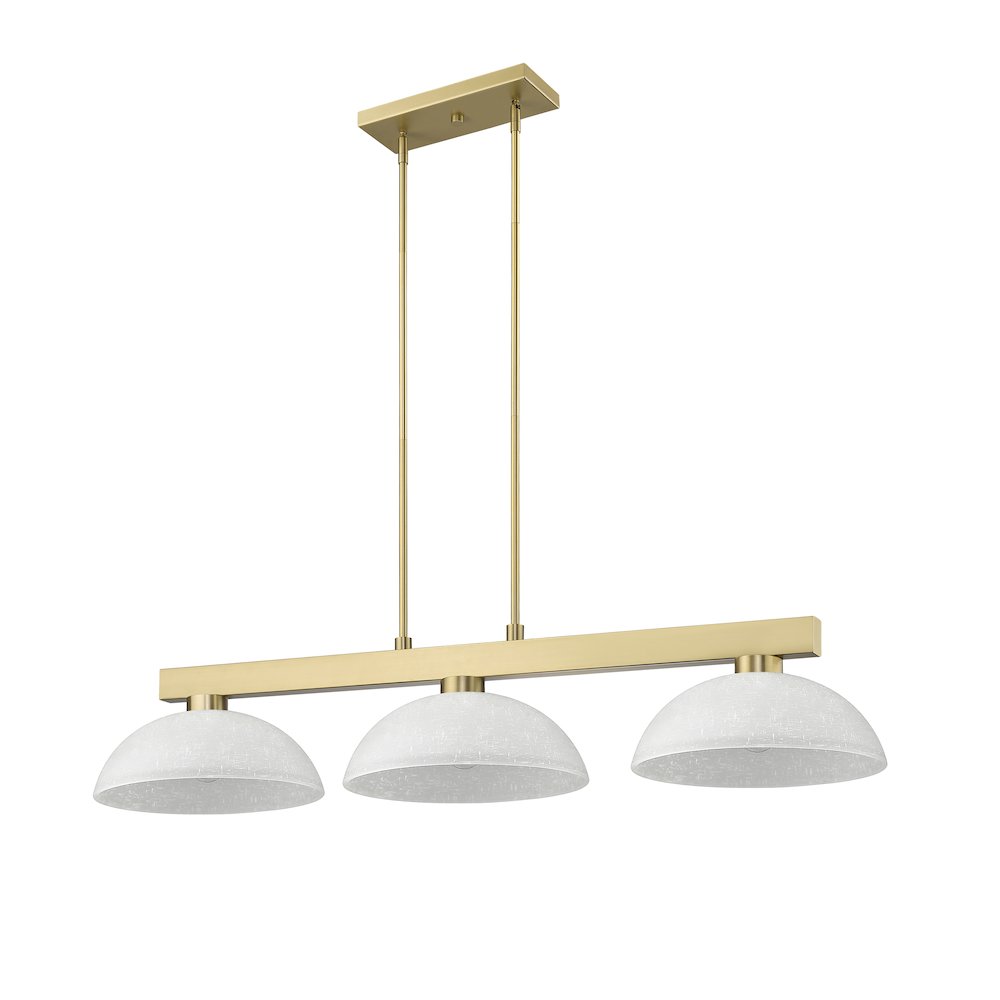 Z-Lite Cobalt 3 Light Billiard, Steel Frame, White Linen Shade Color. Picture 5