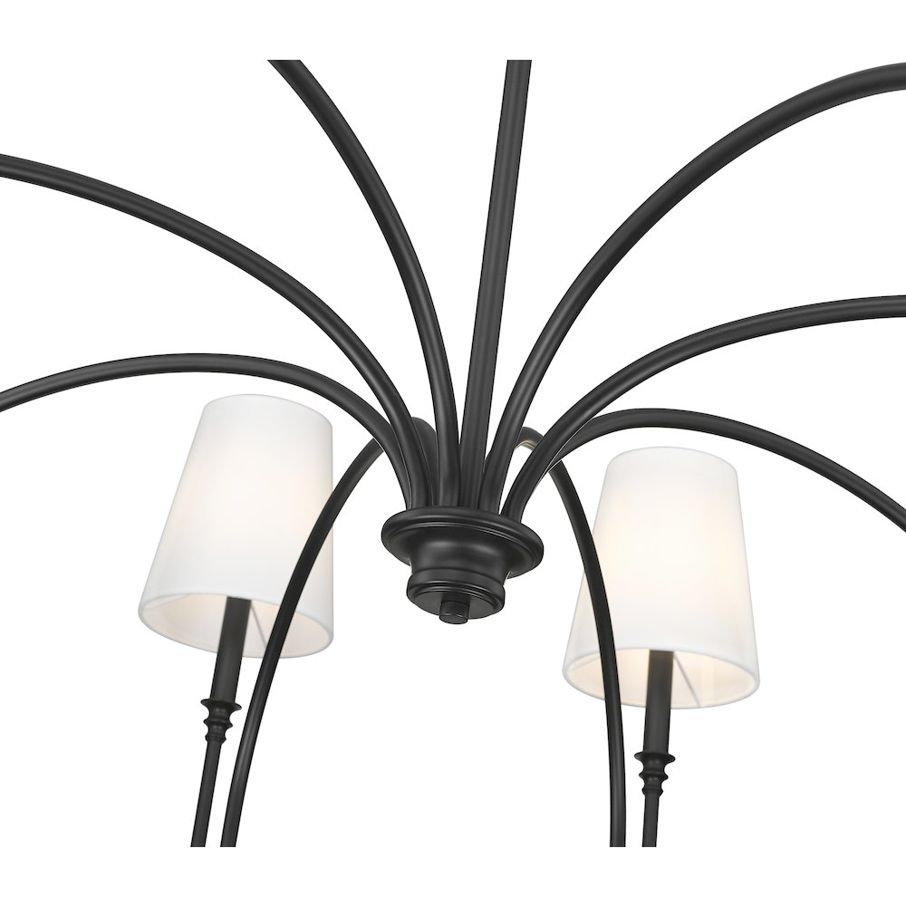 Z-Lite 8 Light Chandelier, Matte Black. Picture 4