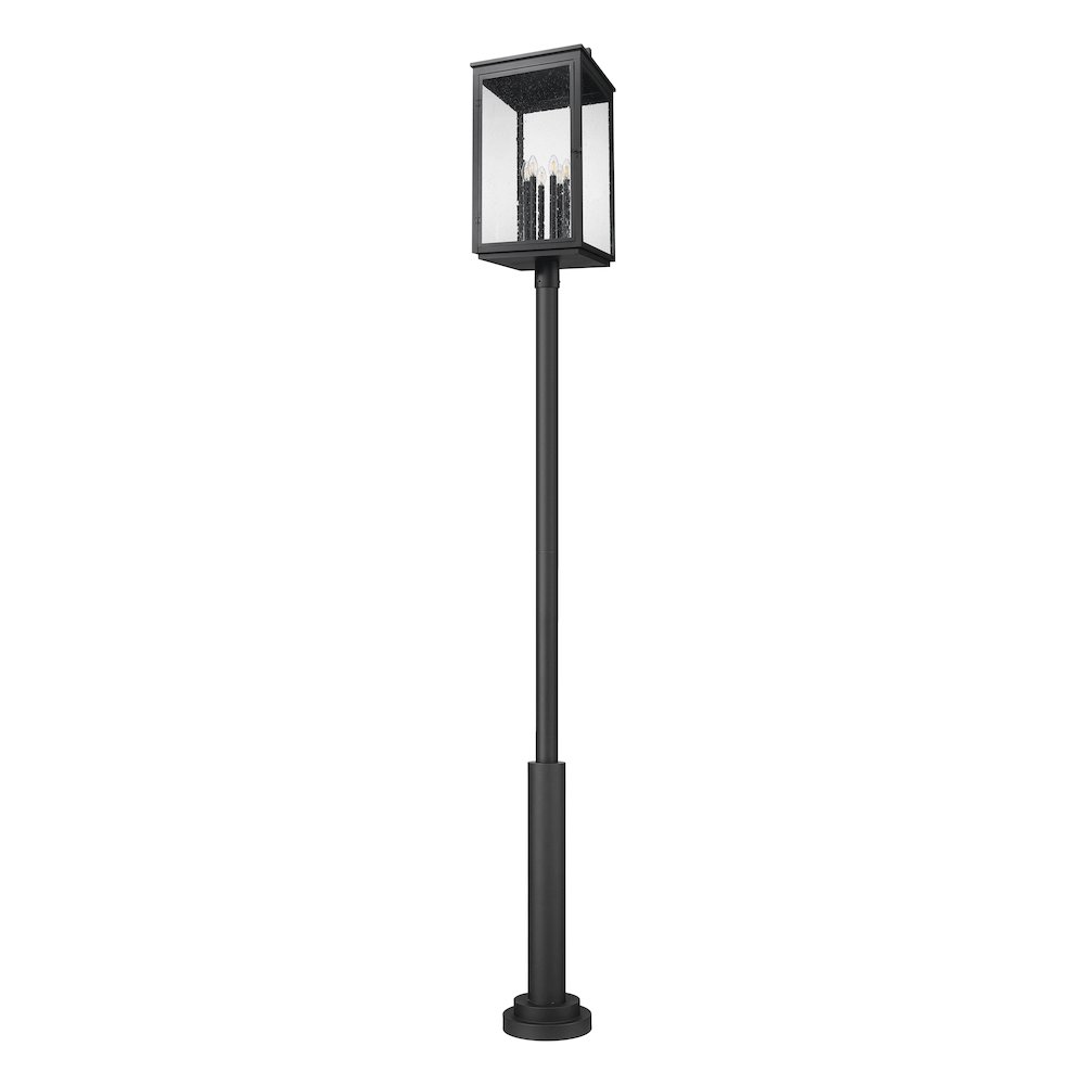 Z-Lite Hartwell 6 Light Outdoor Post Mounted Fixture in Sand Black color. Picture 5