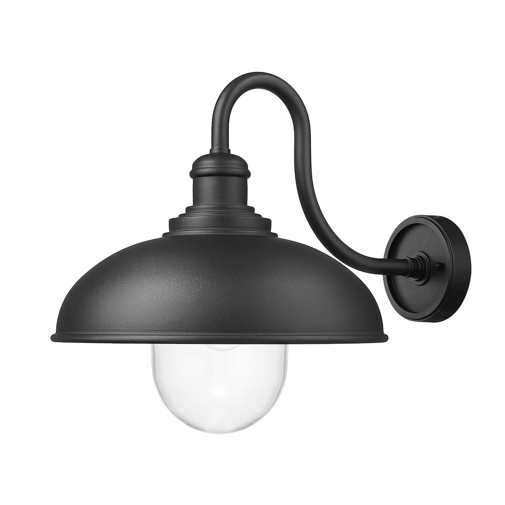 Z-Lite RLM 1 Light Outdoor Wall Light in Sand Black color, Aluminum frame. Picture 1