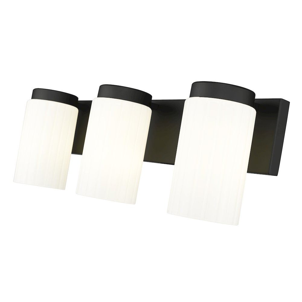Z-Lite Burk 3 Light Vanity, Matte Black. Picture 4