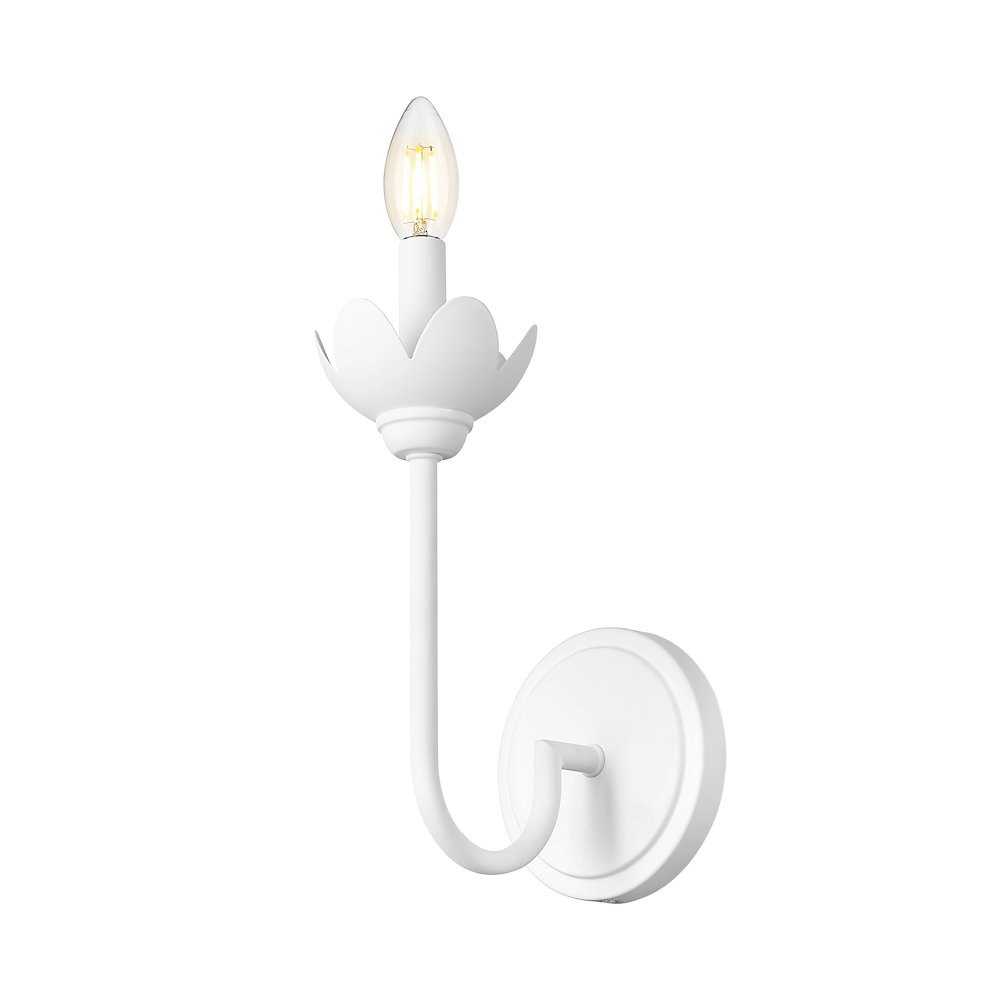 Z-Lite Allistair 1 Light Wall Sconce in Textured White color, Steel frame. Picture 3