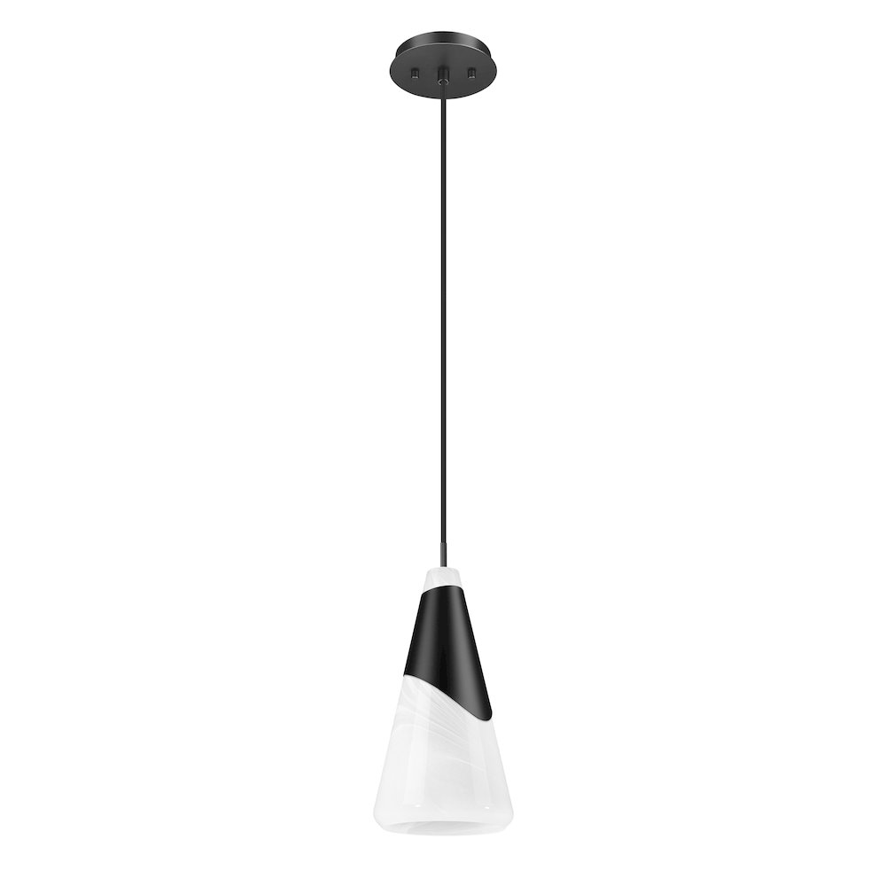 Z-Lite Aimie 1 Light Pendant, Matte Black. Picture 5