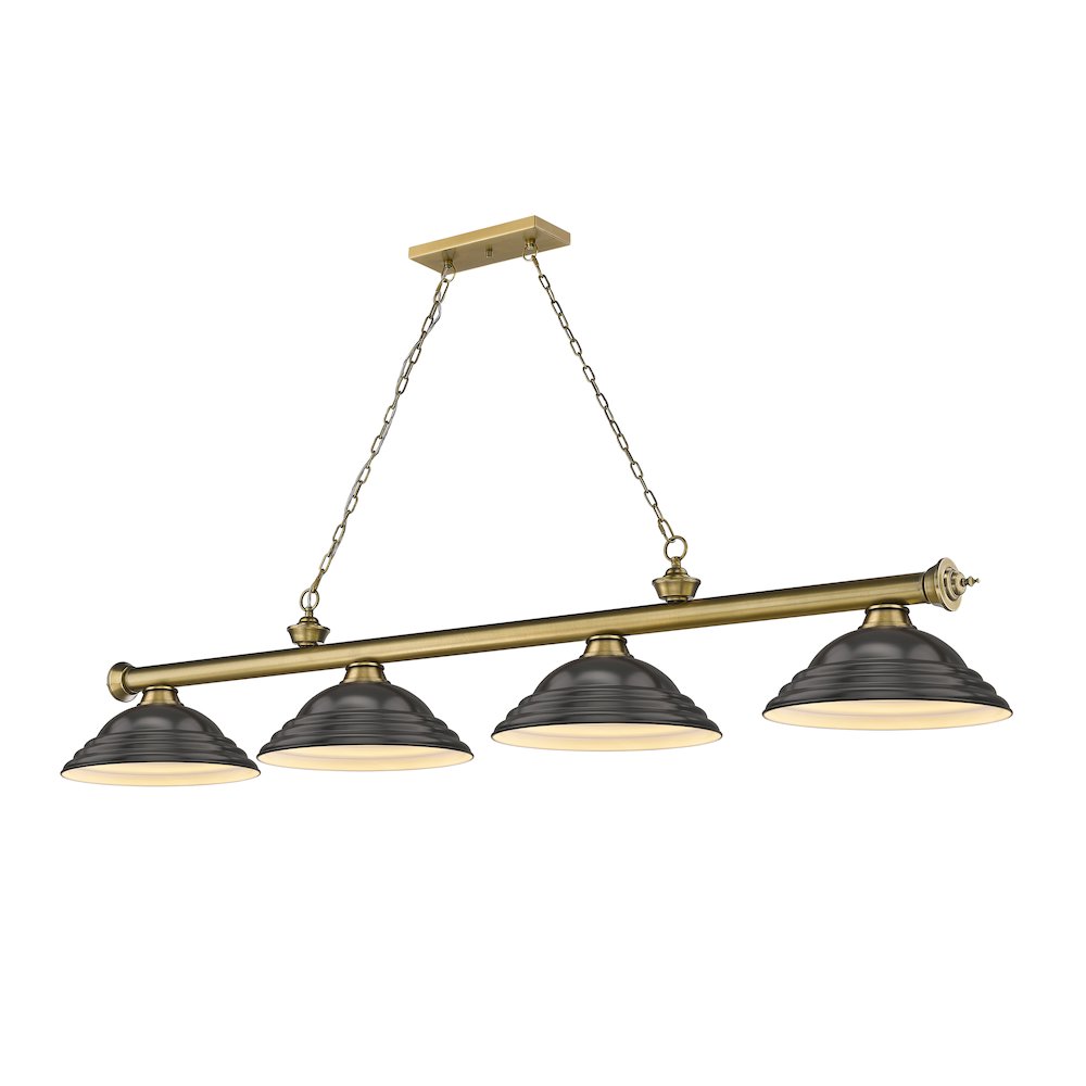 Z-Lite Cordon 4 Light Billiard, Steel Frame, Bronze Shade Color. Picture 1