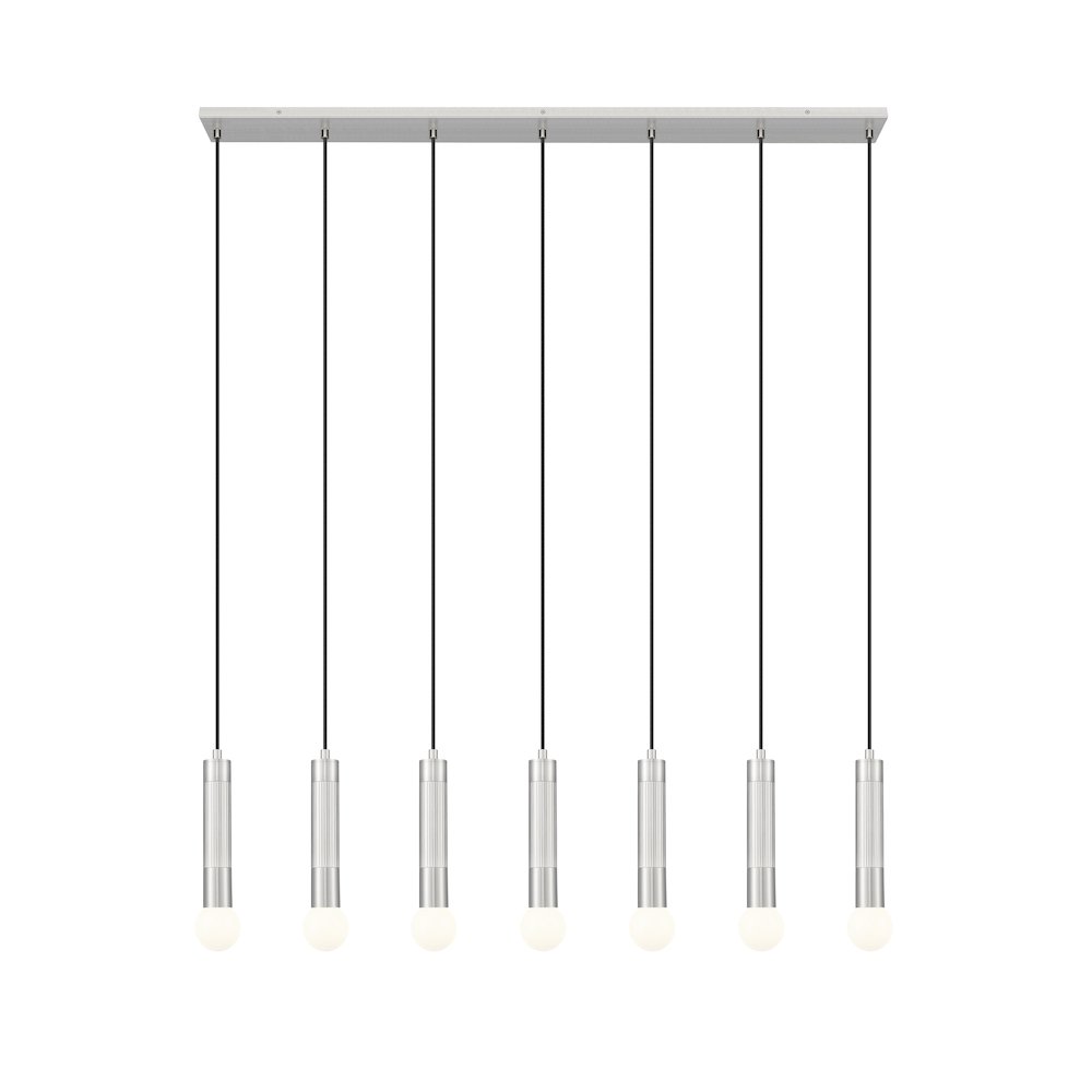 Z-Lite Stari 7 Light Linear Chandelier in Brushed Nickel color, Steel frame. Picture 3