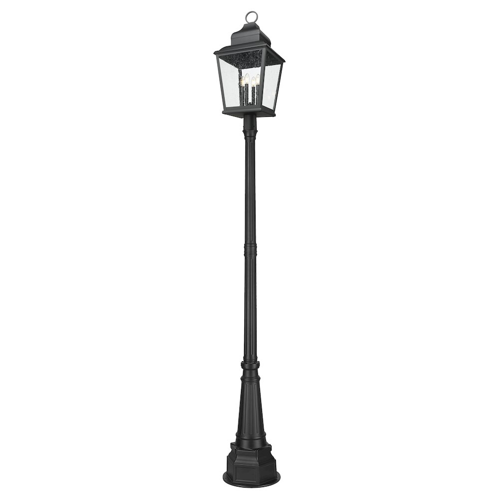 Z-Lite 4 Light Outdoor Post Mounted Fixture, Sand Black. Picture 3