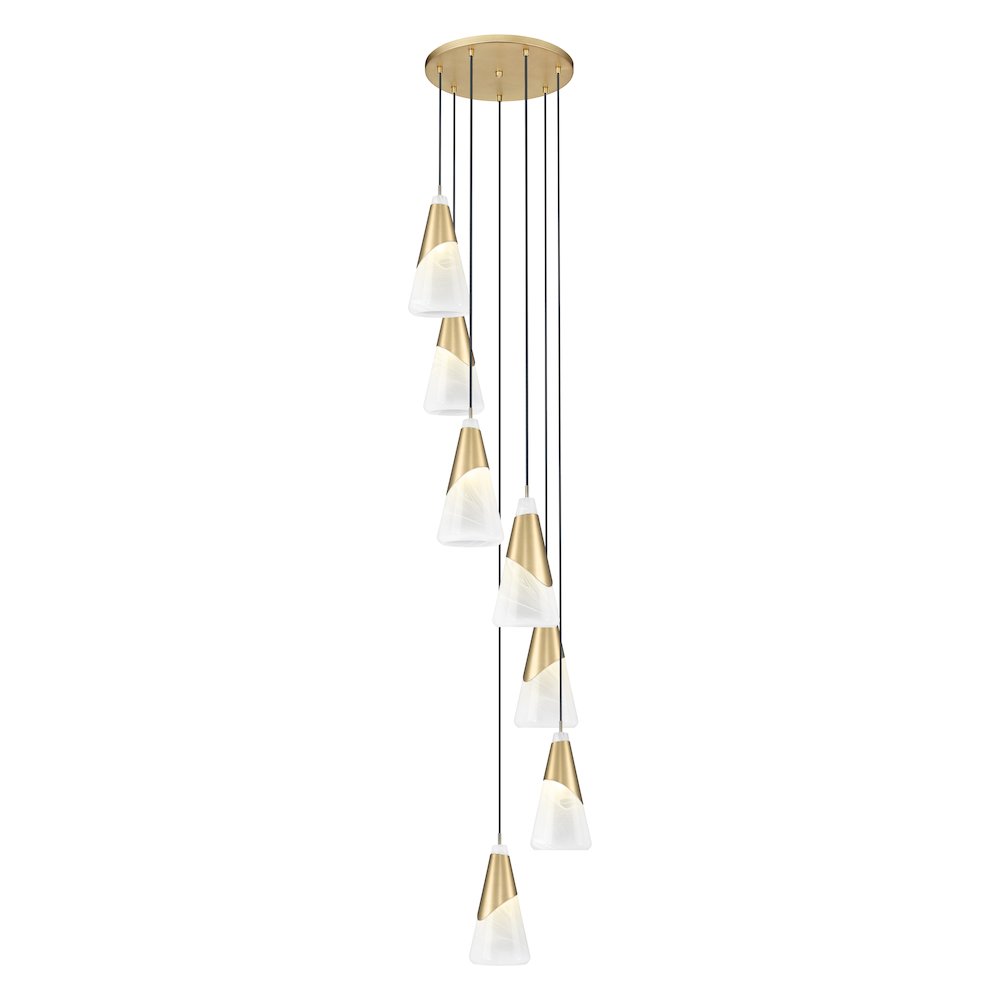 Z-Lite Aimie 7 Light Chandelier, Modern Gold. Picture 3