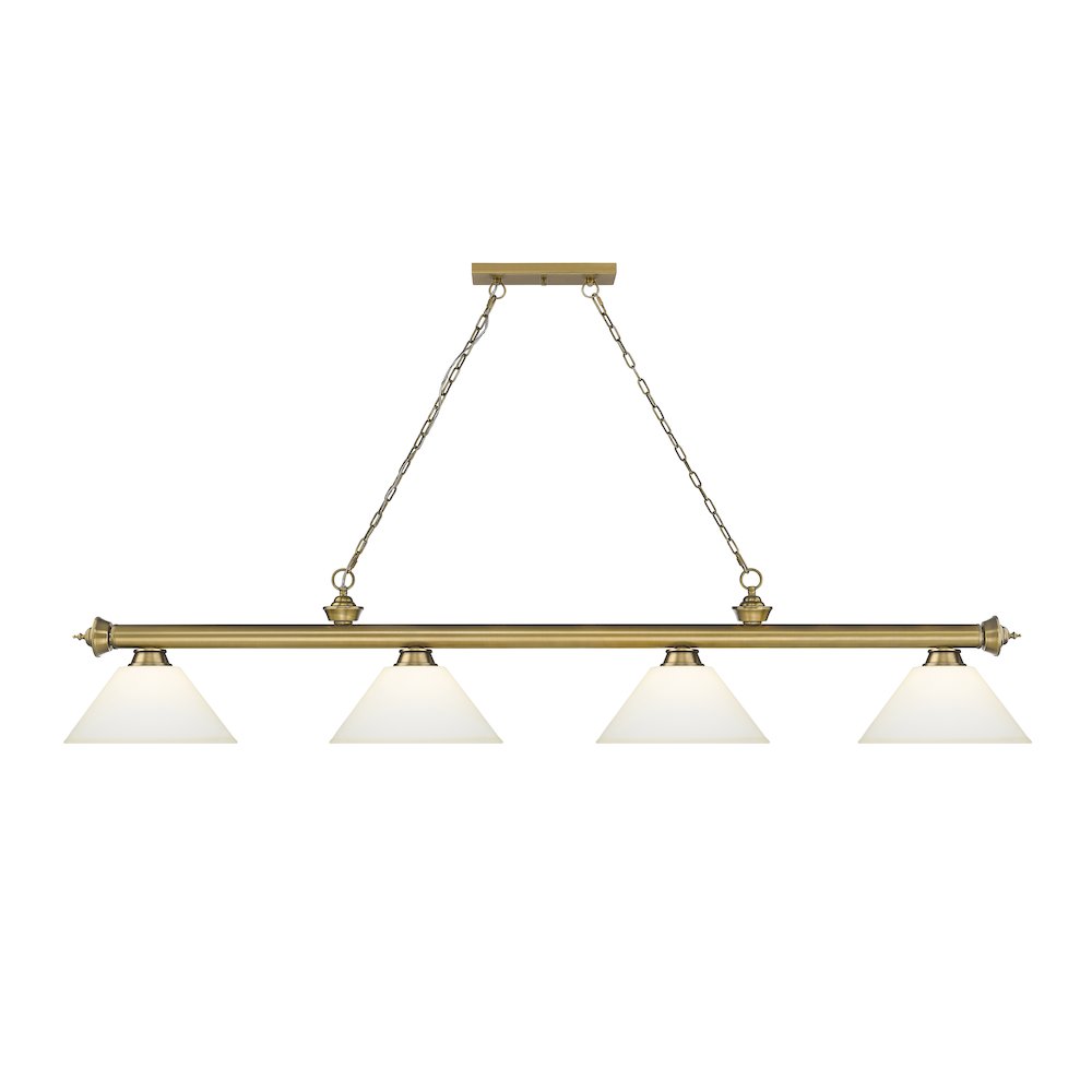 Z-Lite Cordon 4 Light Billiard, Steel Frame, Matte Opal Shade Color. Picture 2