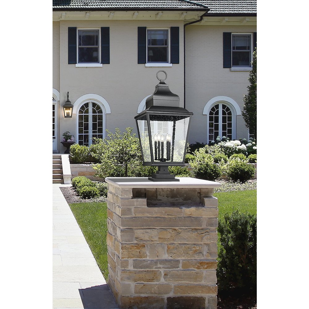 Z-Lite 5 Light Outdoor Pier Mounted Fixture, Sand Black. Picture 6