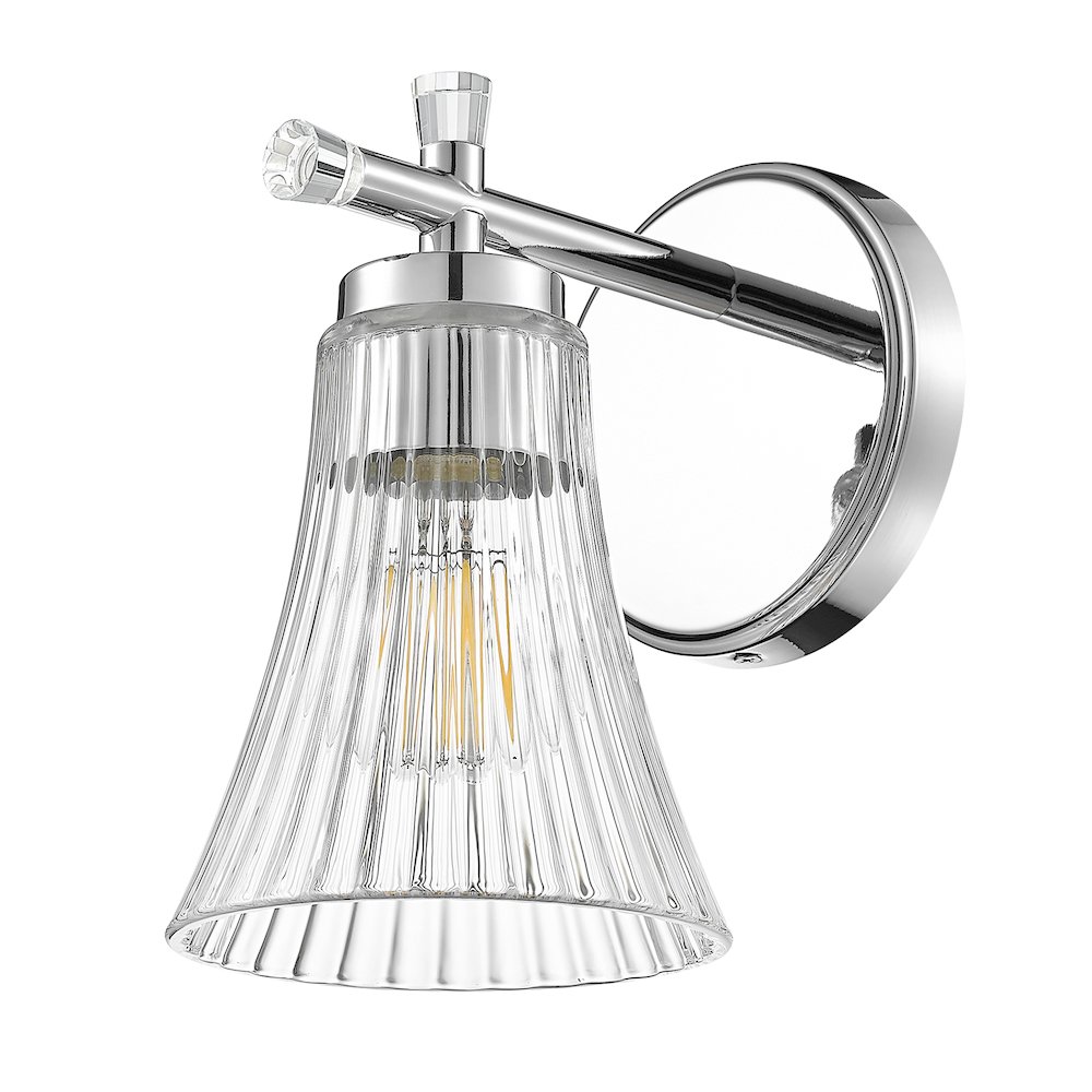 Z-Lite Belle 1 Light Wall Sconce in Chrome color, Steel frame. Picture 5
