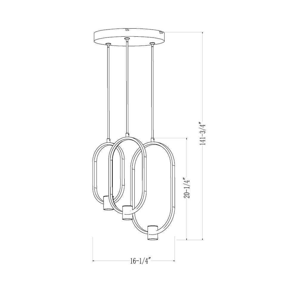 Z-Lite 3 Light Chandelier, Matte Black. Picture 8