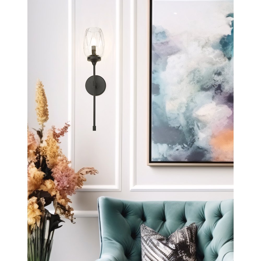 Z-Lite 1 Light Wall Sconce, Matte Black. Picture 5