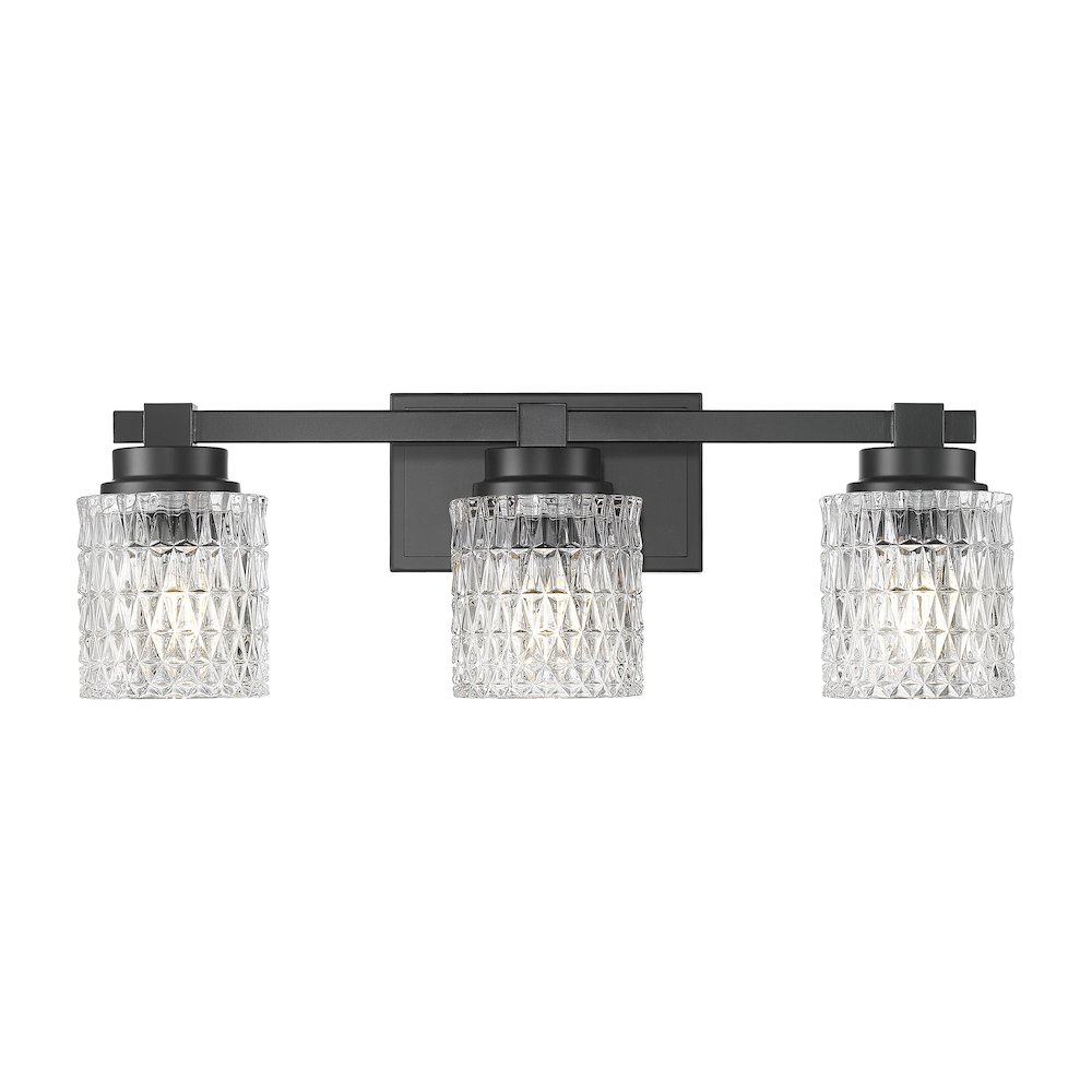 Z-Lite 3 Light Vanity, Matte Black. Picture 2