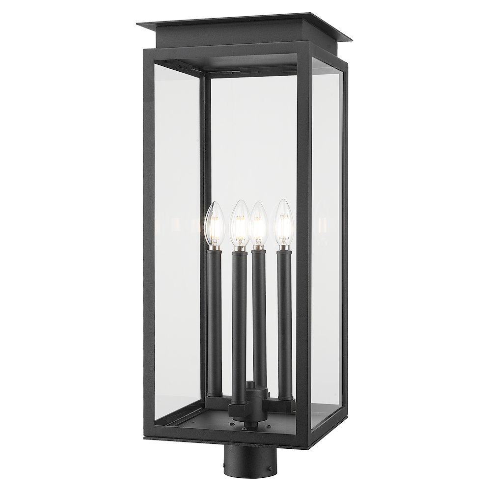 Z-Lite Nova 4 Light Outdoor Post Mount Fixture, Black. Picture 1