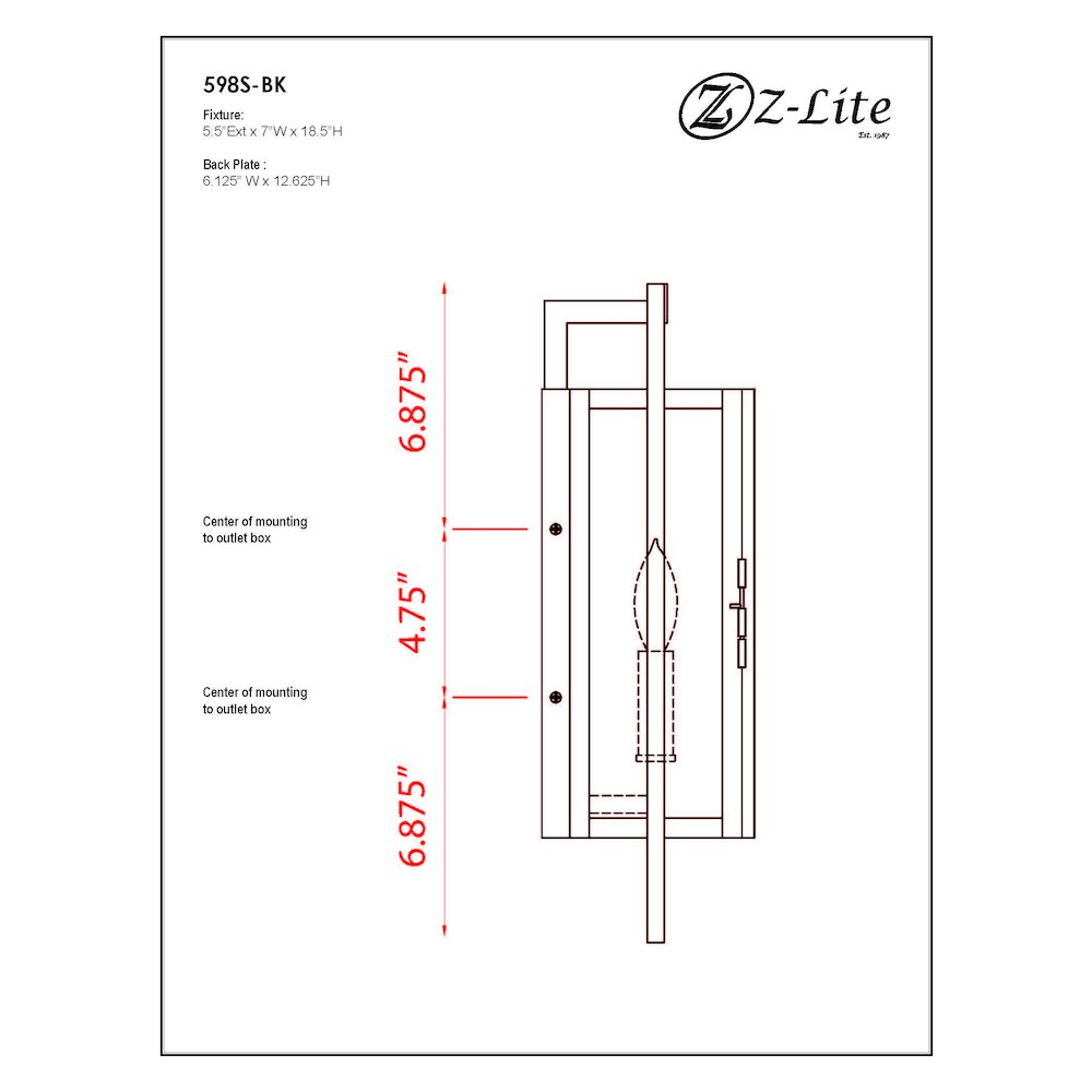 Z-Lite 2 Light Outdoor Wall Light. Picture 9