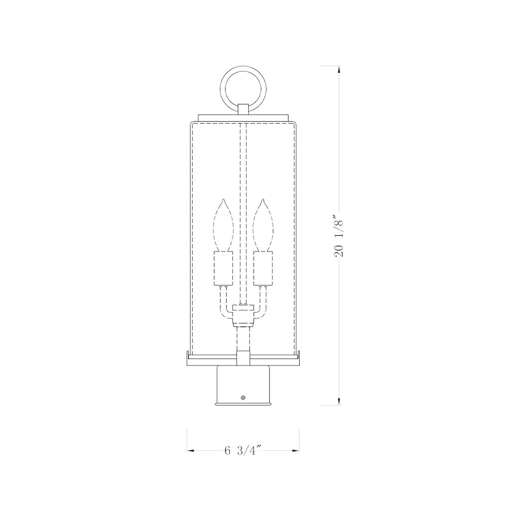 Z-Lite 2 Light Outdoor Post Mount Fixture. Picture 6