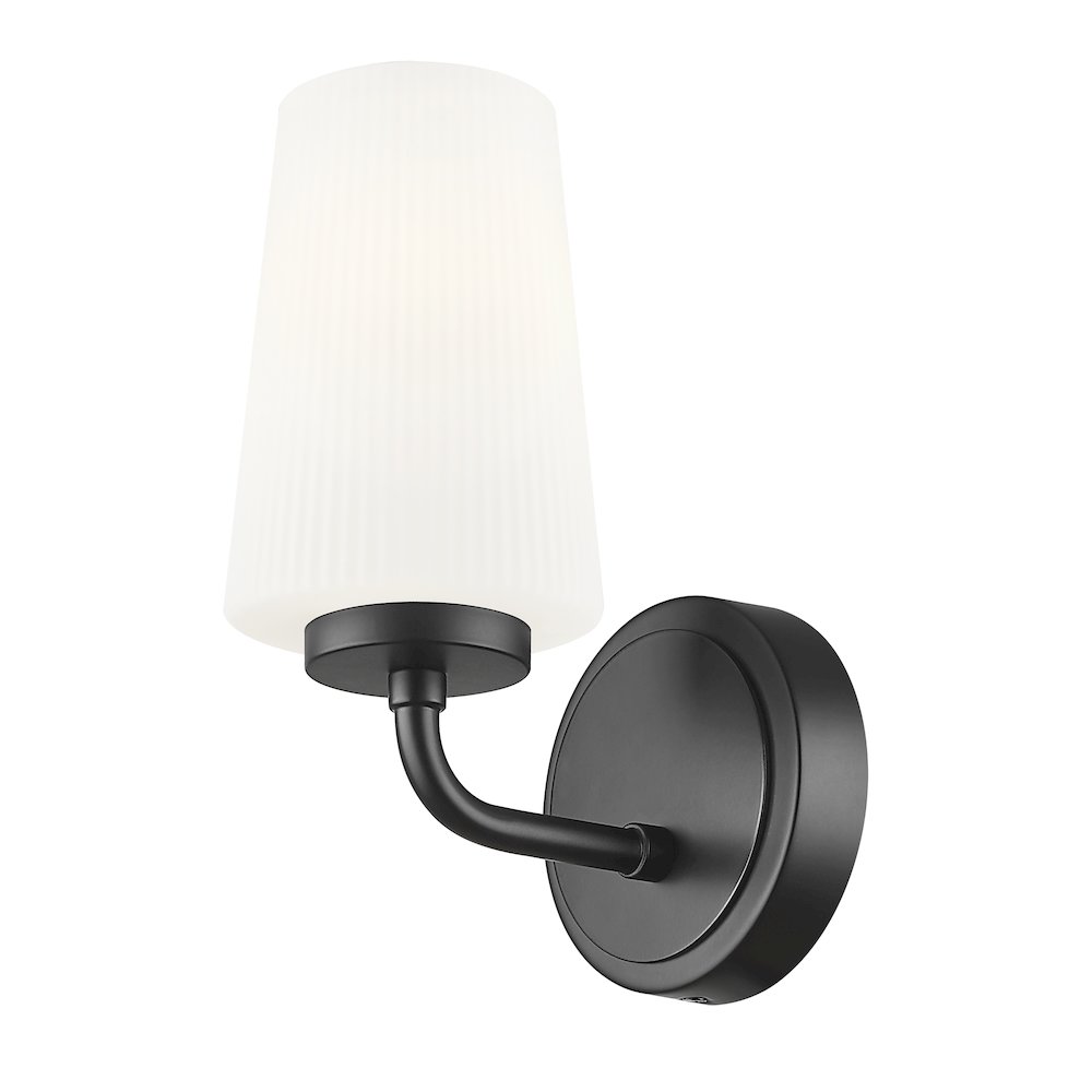 Z-Lite Montford 1 Light Wall Sconce in Matte Black color, Steel frame. Picture 3