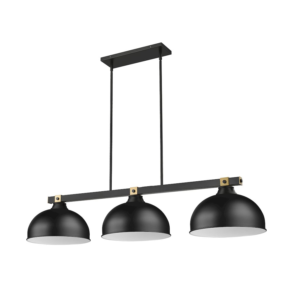 Z-Lite Bronte 3 Light Billiard, Steel Frame, Matte Black Shade Color. Picture 5