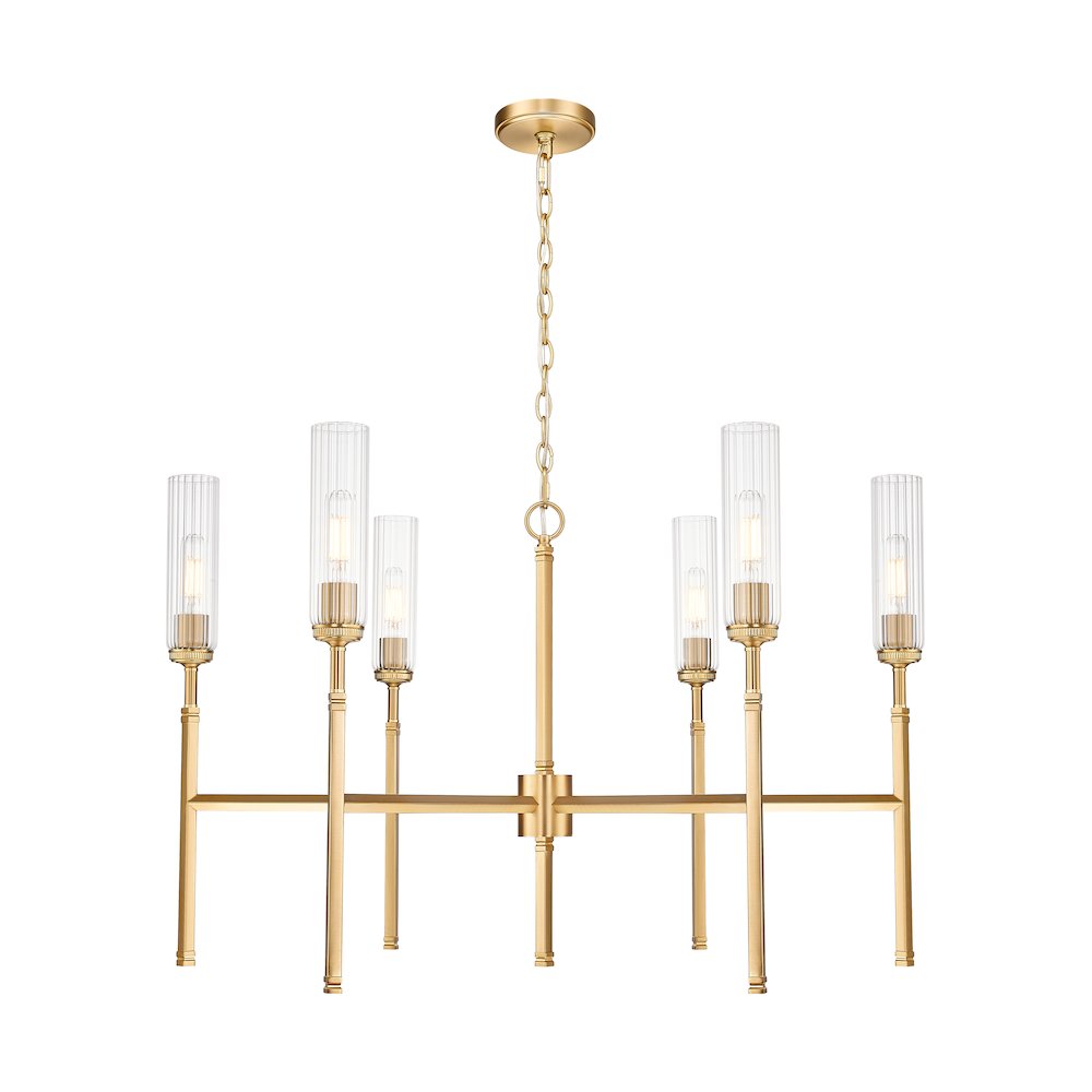 Z-Lite 6 Light Chandelier, Modern Gold. Picture 1