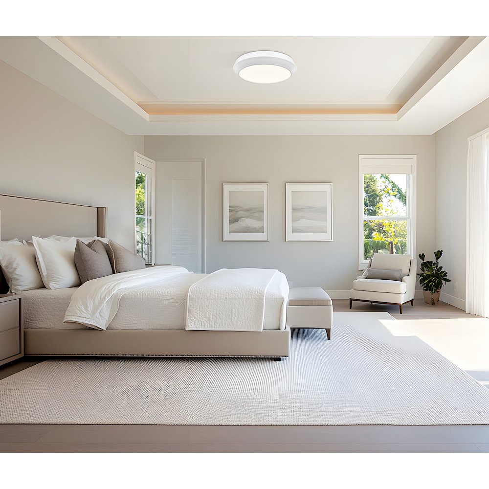 Z-Lite 1 Light Flush Mount, Matte White. Picture 5