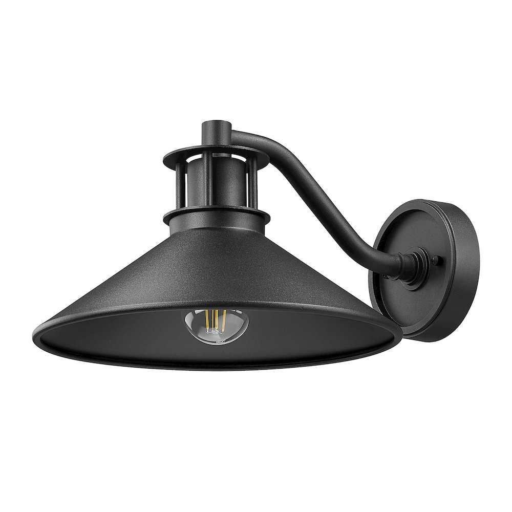 Z-Lite RLM 1 Light Outdoor Wall Light in Sand Black color, Aluminum frame. Picture 5