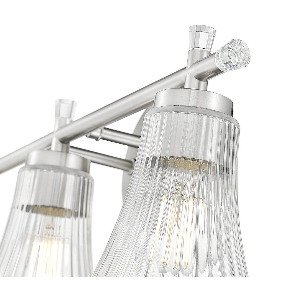 Z-Lite Belle 3 Light Vanity in Brushed Nickel color, Steel frame. Picture 4