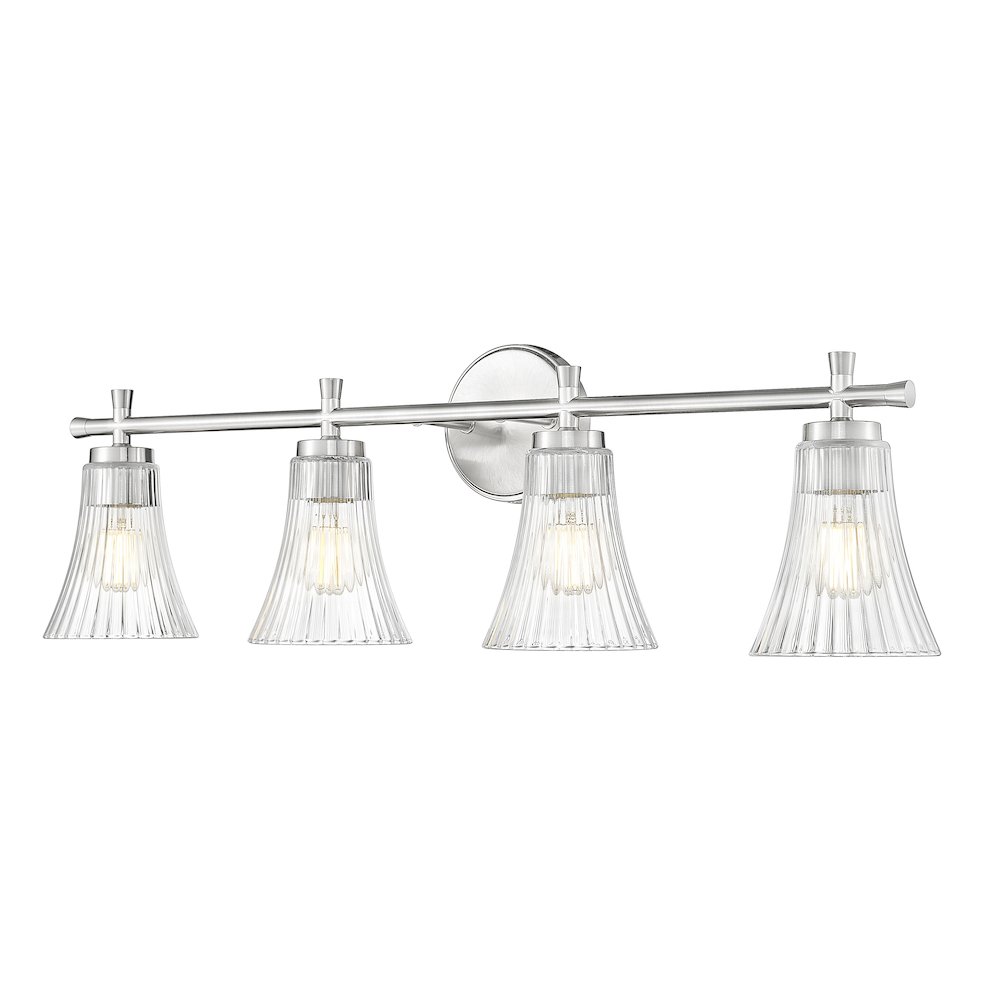 Z-Lite Belle 4 Light Vanity in Brushed Nickel color, Steel frame. Picture 1