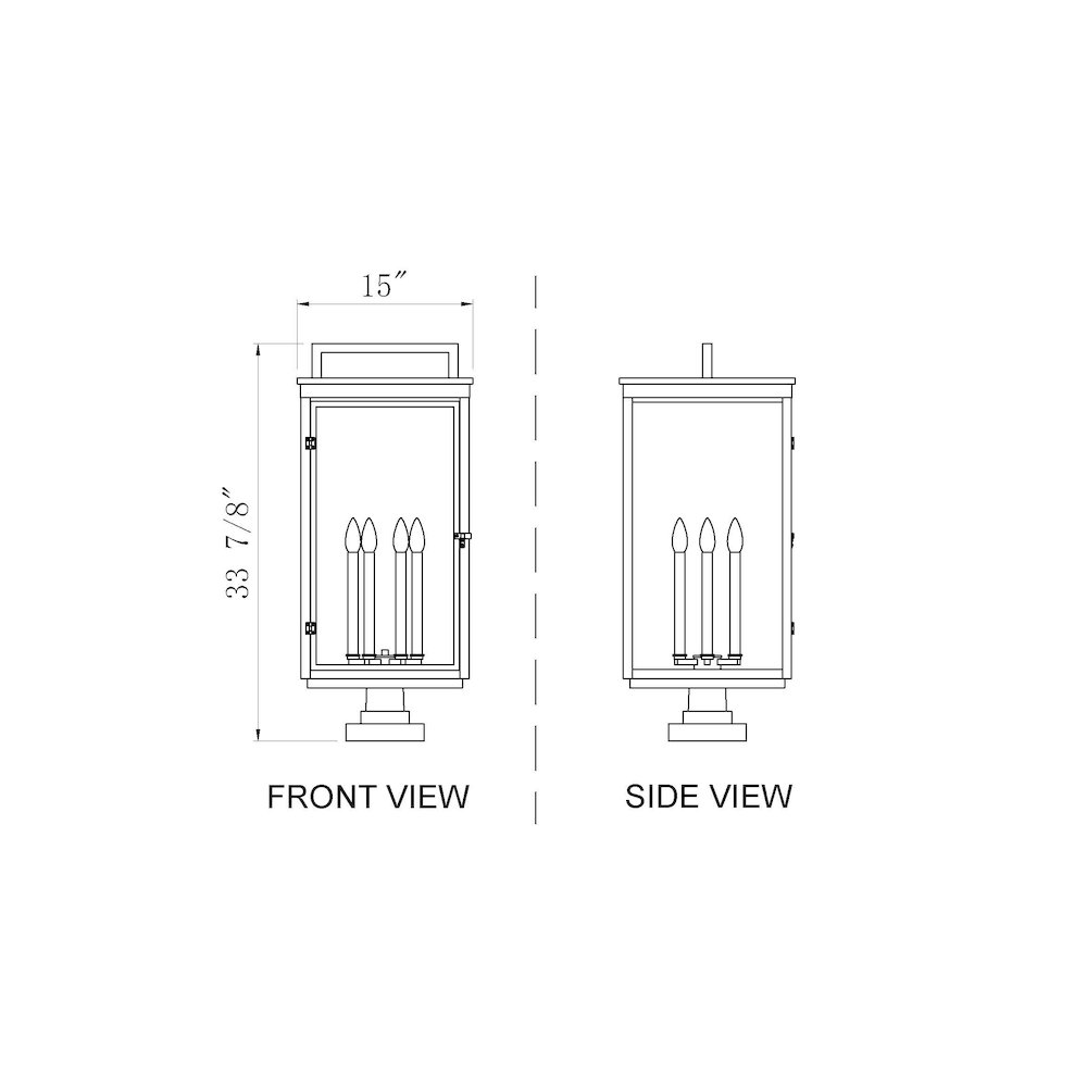Z-Lite Hartwell 6 Light Outdoor Pier Mounted Fixture in Sand Black color. Picture 8