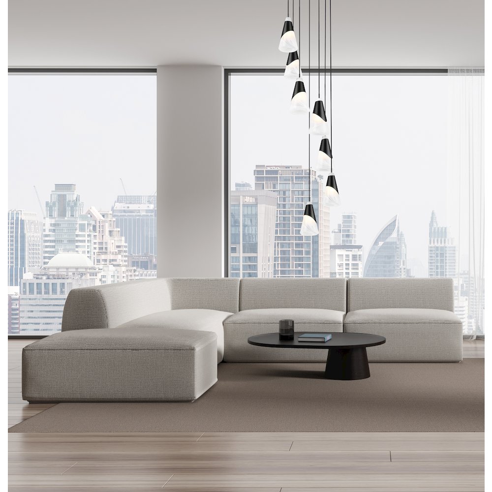 Z-Lite Aimie 7 Light Chandelier, Matte Black. Picture 7
