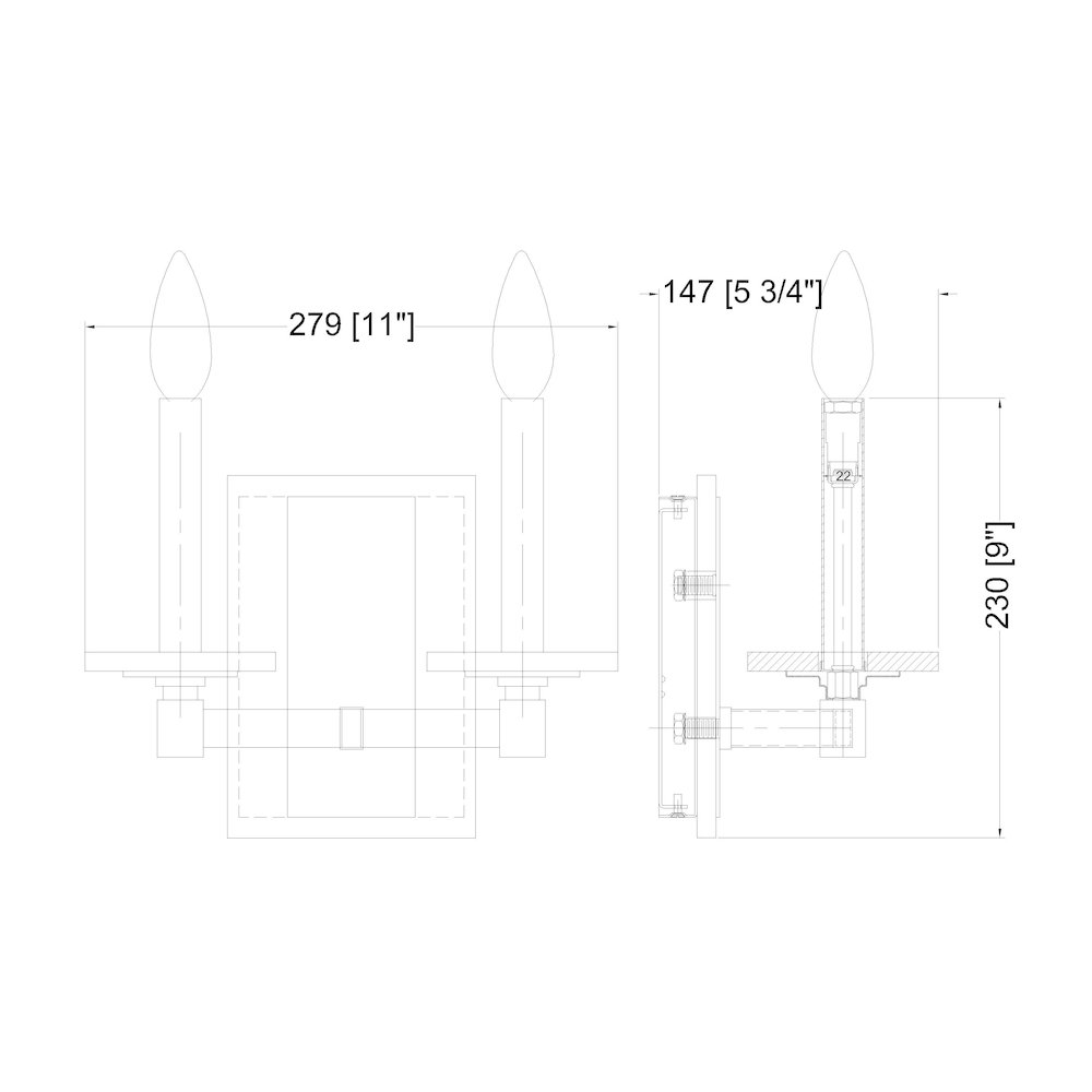 Z-Lite Kaden 2 Light Wall Sconce in Modern Gold color, Steel frame. Picture 8