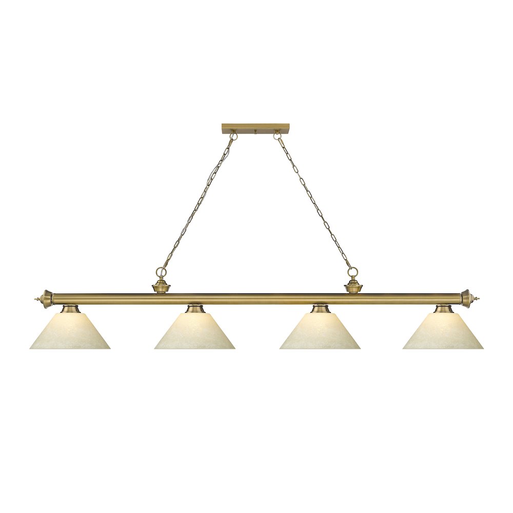 Z-Lite Cordon 4 Light Billiard, Steel Frame, Golden Mottle Shade Color. Picture 2