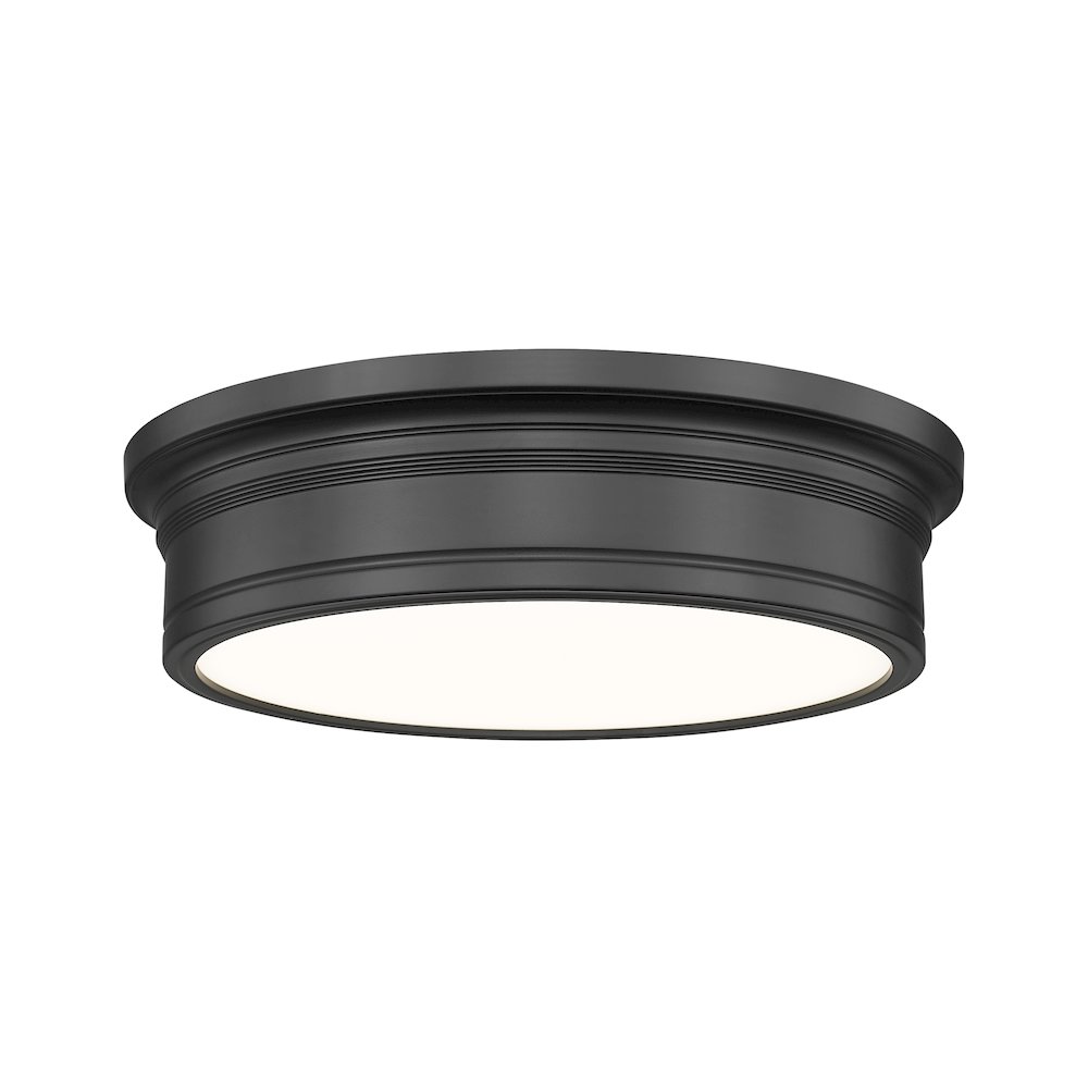 Z-Lite 1 Light Flush Mount, Matte Black. Picture 1