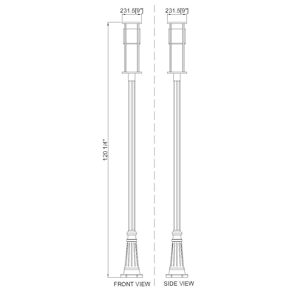 Z-Lite 1 Light Outdoor Post Mounted Fixture. Picture 8