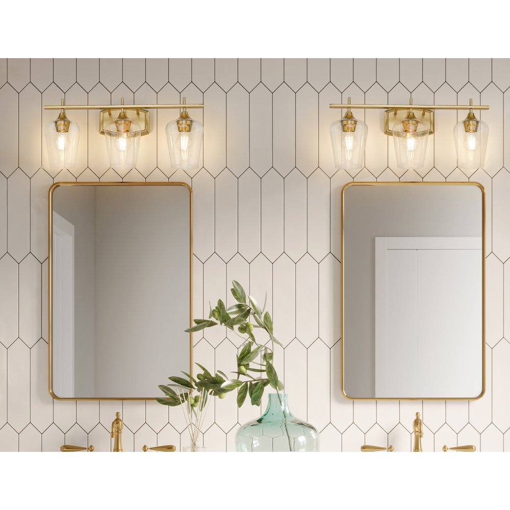Z-Lite 3 Light Vanity, Burnished Brass. Picture 6