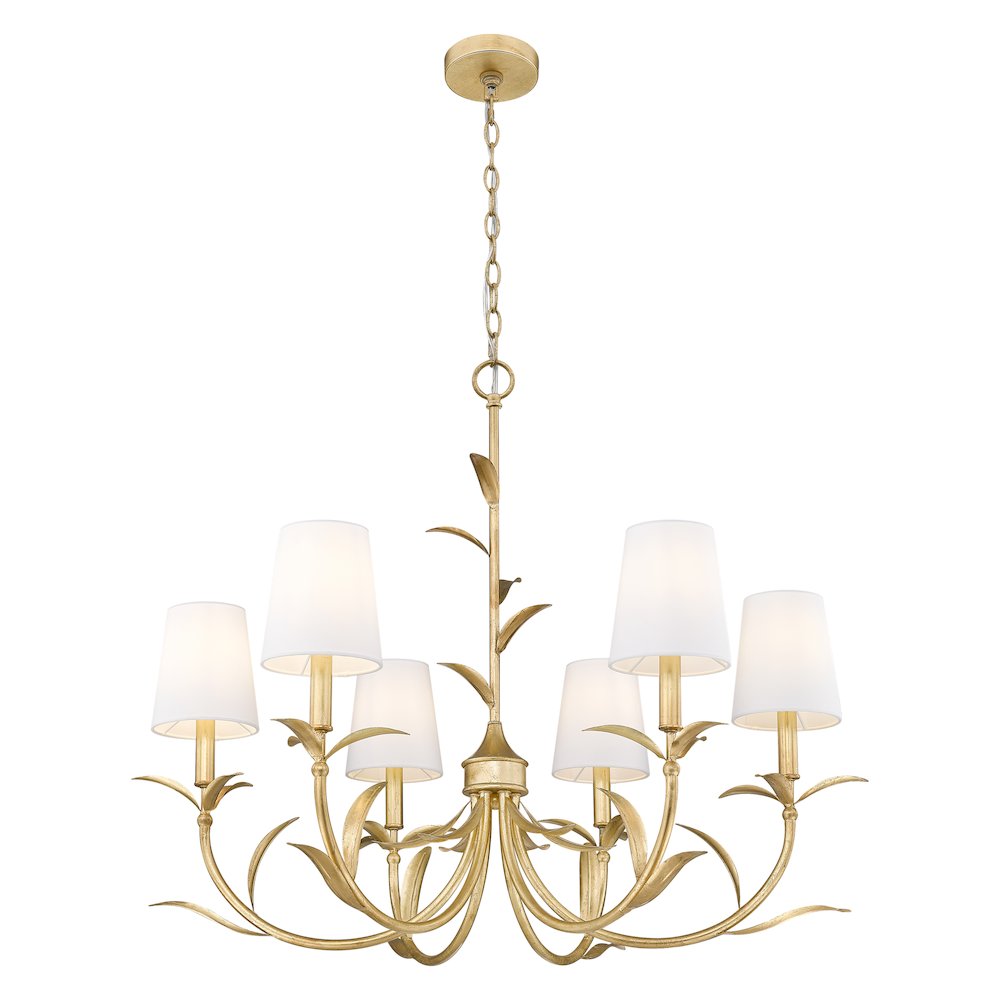 Z-Lite 6 Light Chandelier, Gold Leaf. Picture 3