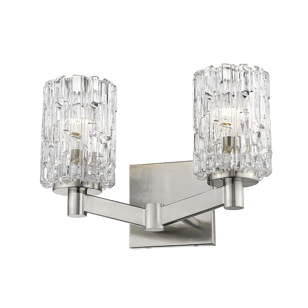 Z-Lite Aubrey 2 Light Vanity in Brushed Nickel Frame Finish. Picture 2