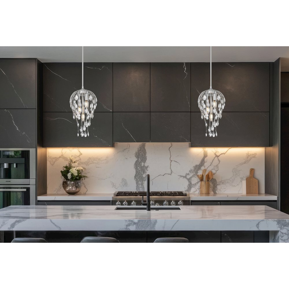 Z-Lite 3 Light Pendant, Brushed Nickel. Picture 5