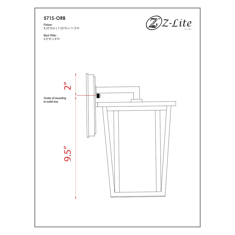 Z-Lite 1 Light Outdoor Wall Light. Picture 7
