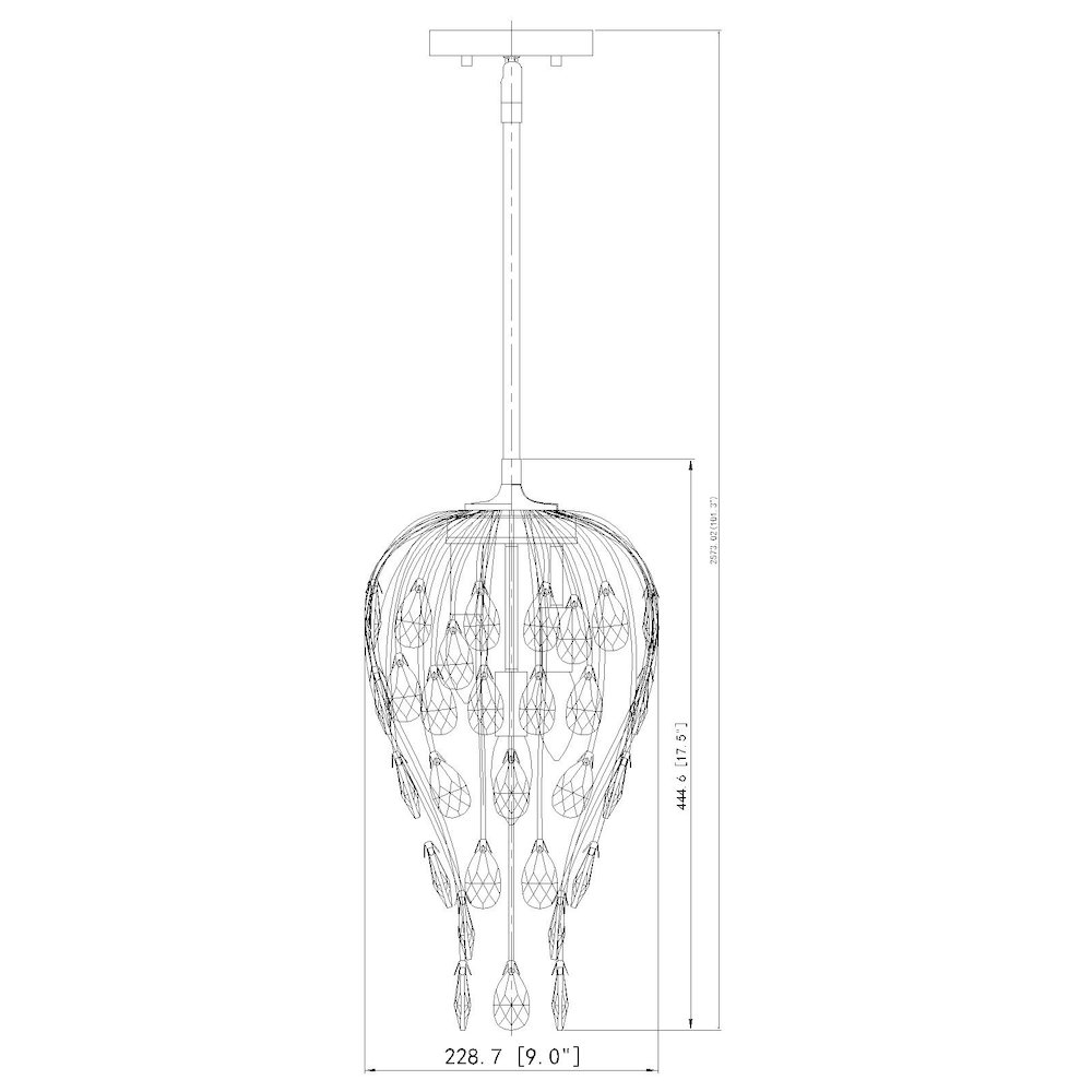 Z-Lite 3 Light Pendant, Modern Gold. Picture 8