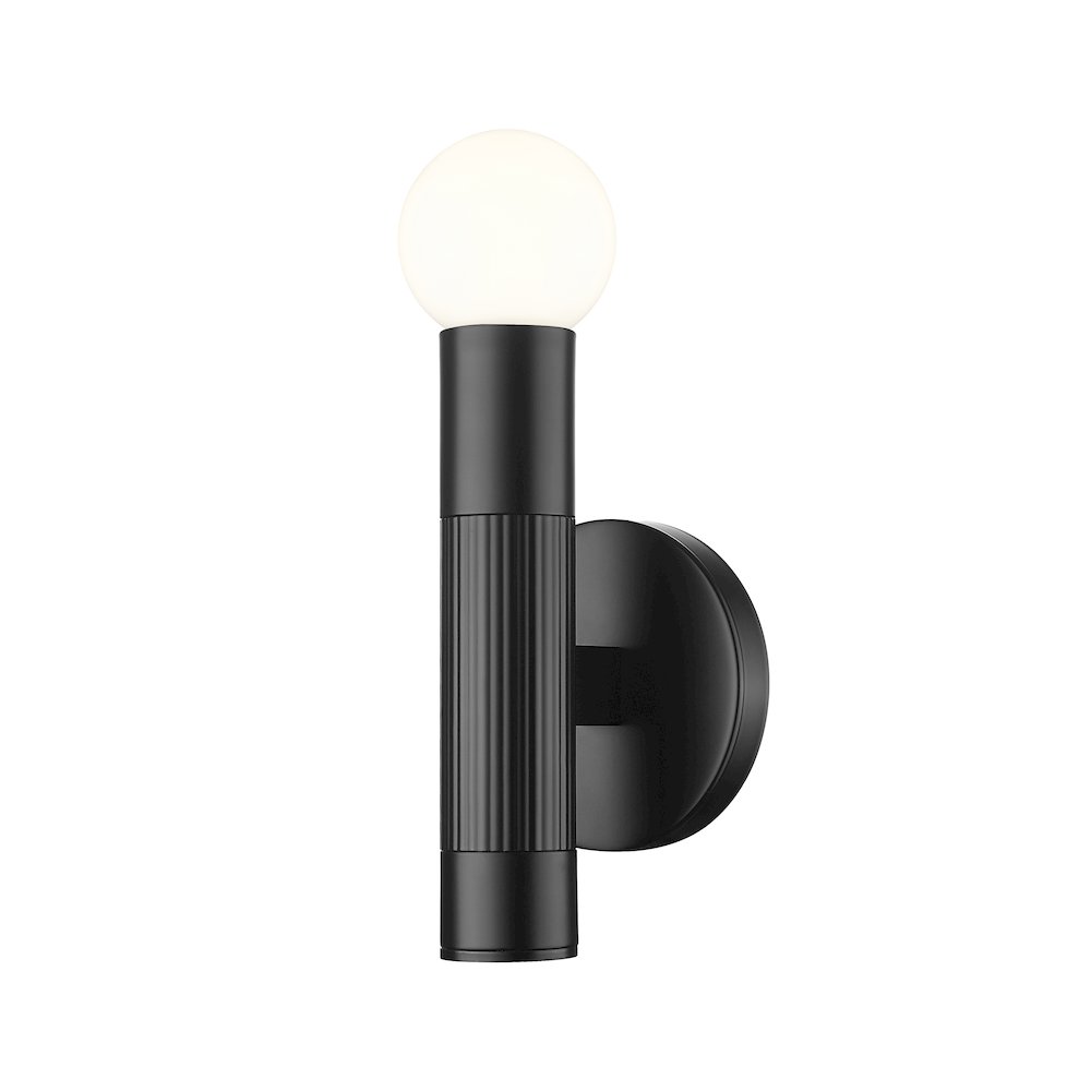 Z-Lite Stari 1 Light Wall Sconce in Matte Black color, Steel frame. Picture 1