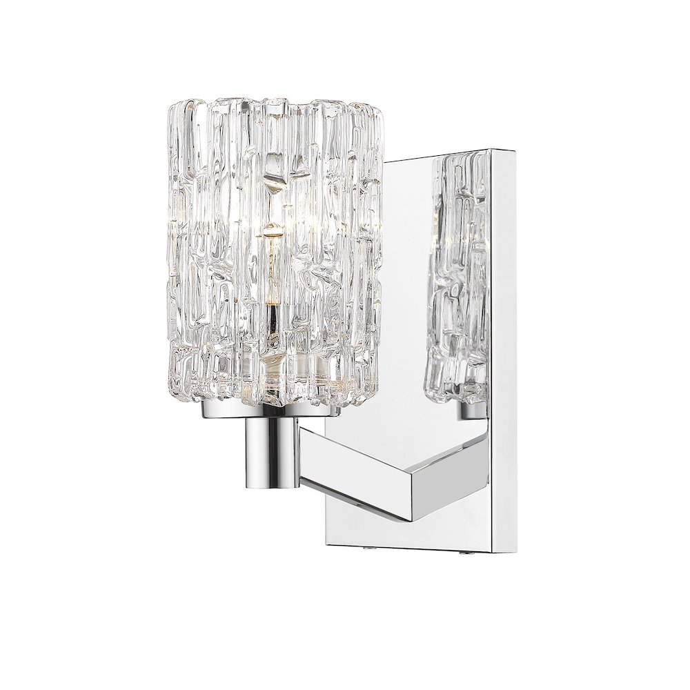 Z-Lite Aubrey 1 Light Wall Sconce in Chrome Frame Finish. Picture 3