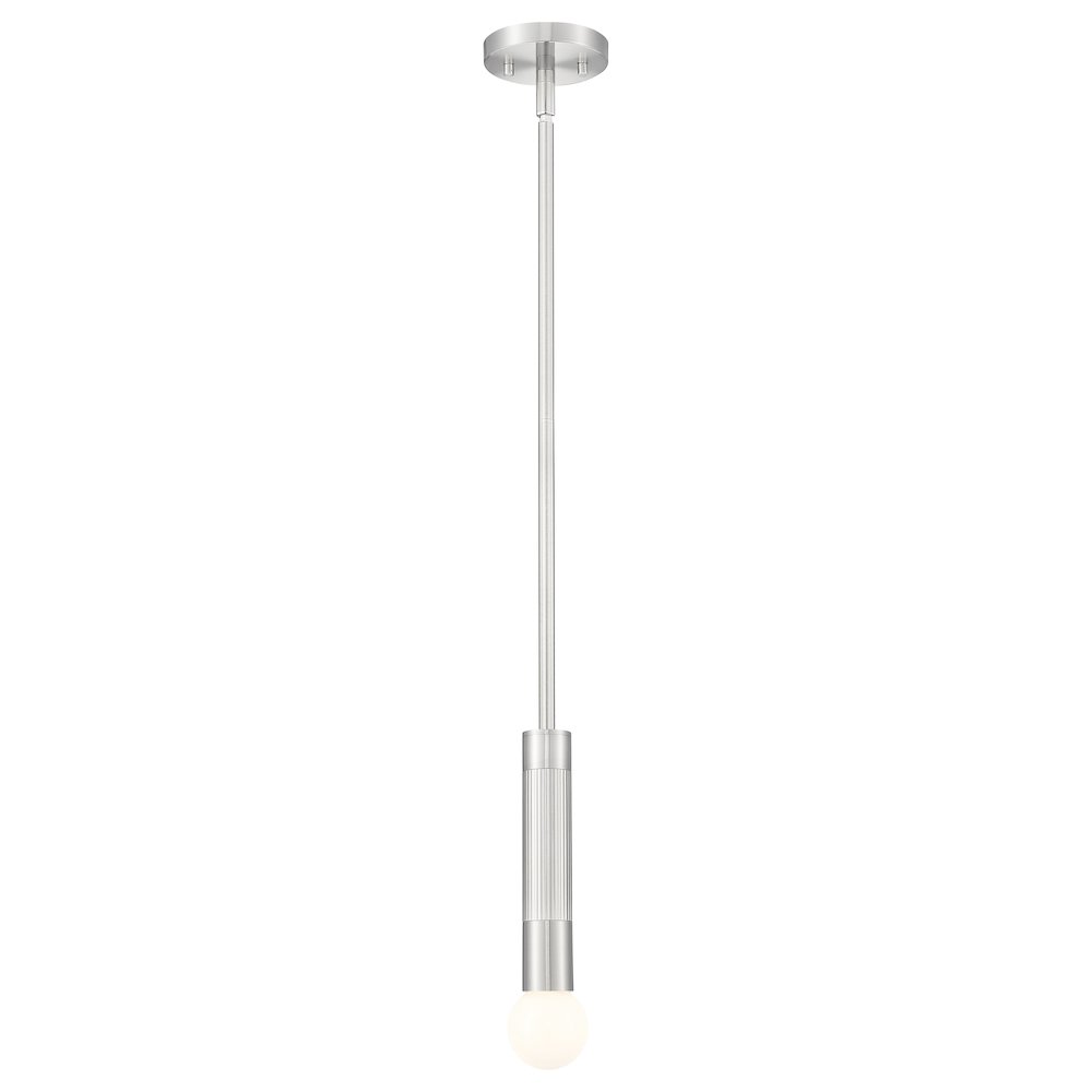 Z-Lite Stari 1 Light Pendant in Brushed Nickel color, Steel frame. Picture 1