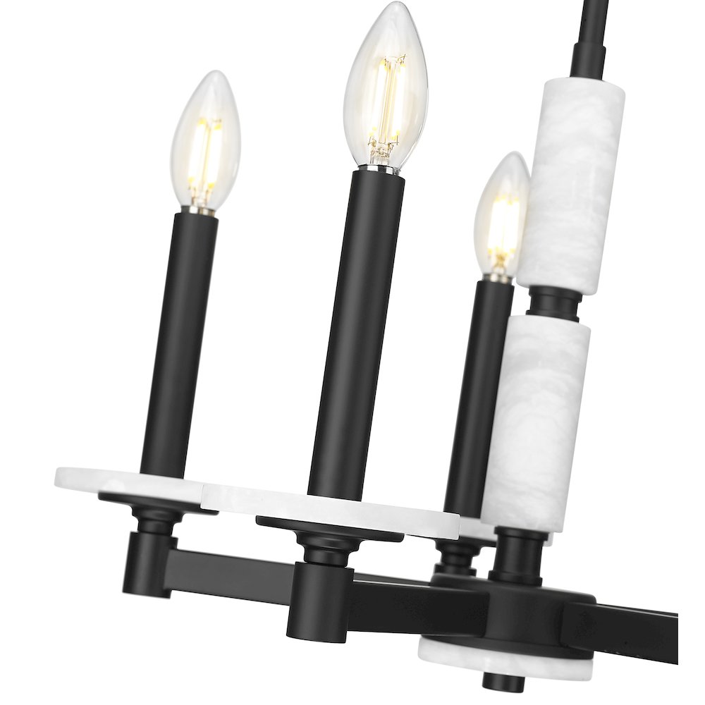 Z-Lite Kaden 5 Light Chandelier in Matte Black color, Steel frame. Picture 4