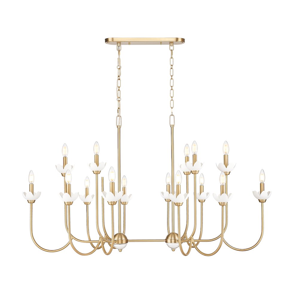 Z-Lite Allistair 16 Light Linear Chandelier in Modern Gold color, Steel frame. Picture 1