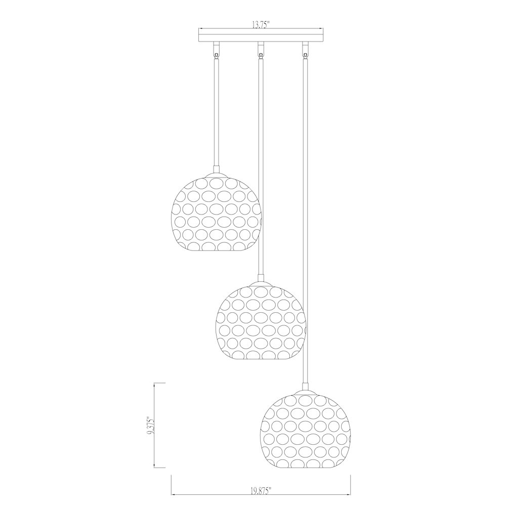 Z-Lite 3 Light Chandelier. Picture 8