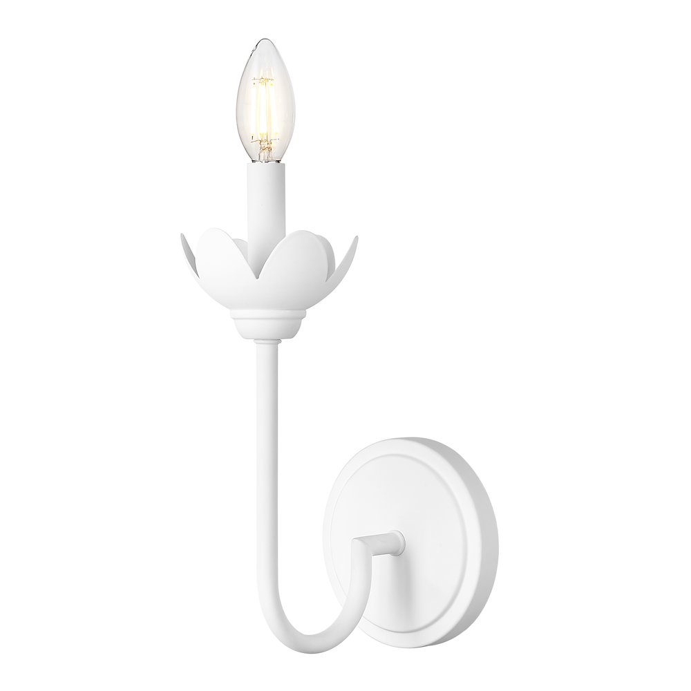 Z-Lite Allistair 1 Light Wall Sconce in Textured White color, Steel frame. Picture 1