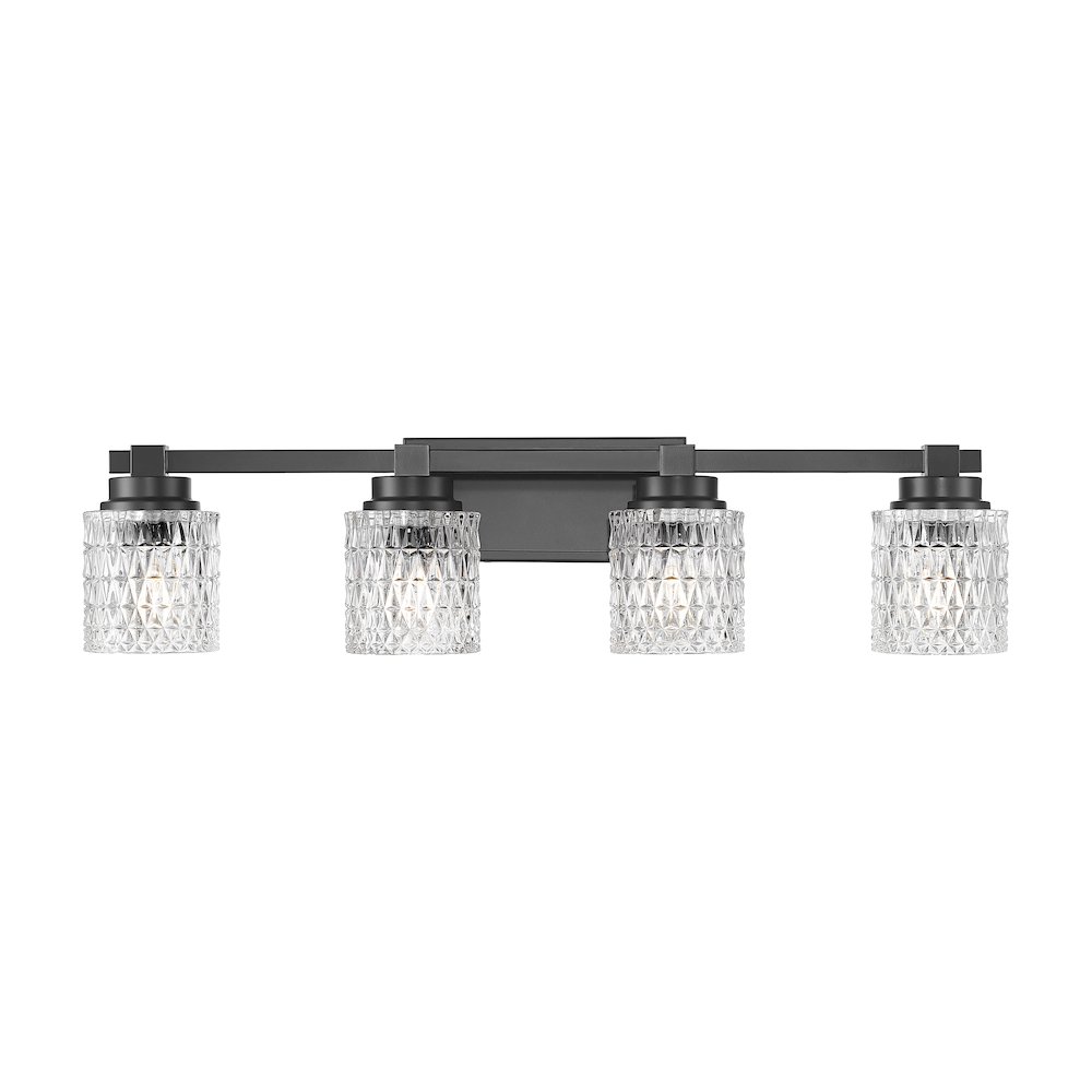 Z-Lite 4 Light Vanity, Matte Black. Picture 2