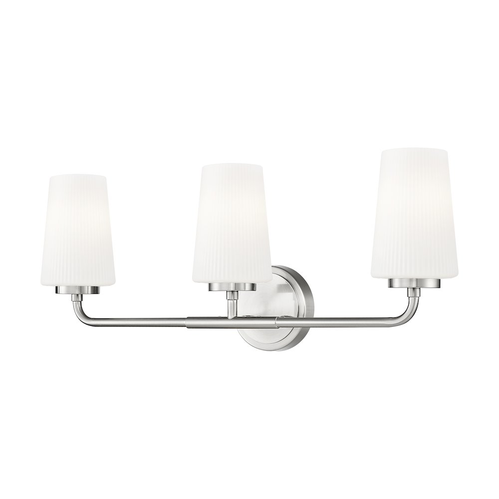 Z-Lite Montford 3 Light Vanity in Brushed Nickel color, Steel frame. Picture 1