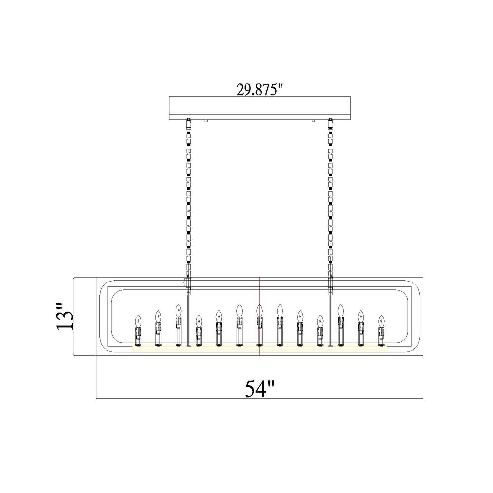 13 Light Linear Chandelier. Picture 6