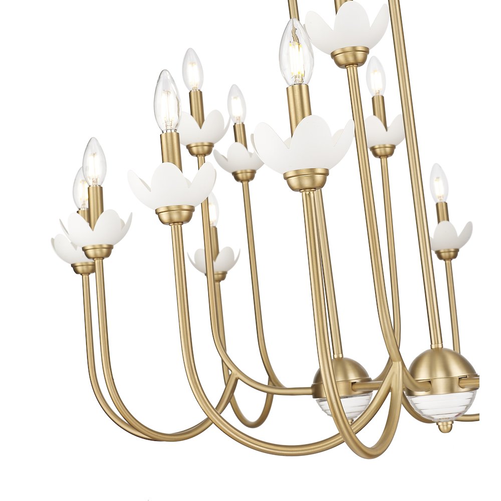 Z-Lite Allistair 16 Light Linear Chandelier in Modern Gold color, Steel frame. Picture 4